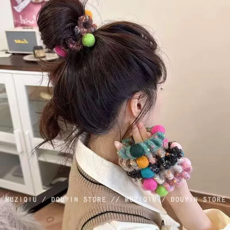 基础款彩色秋冬高弹力电话线发圈女简约气质时尚可爱甜美百搭发圈