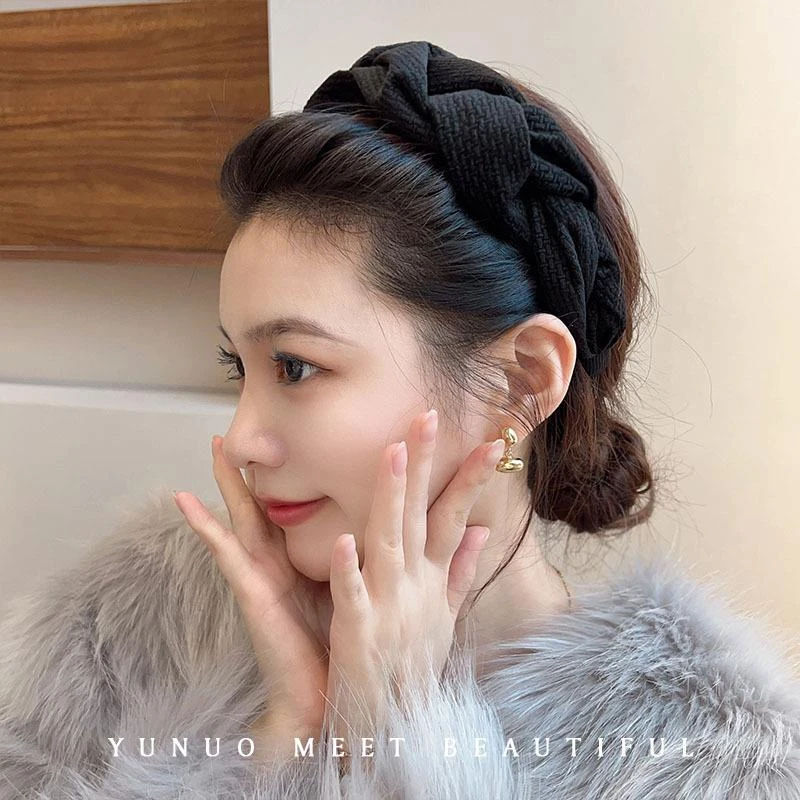黑色发箍女款2023新款高颅顶洗脸发捆头箍发卡短发头饰高级感发饰
