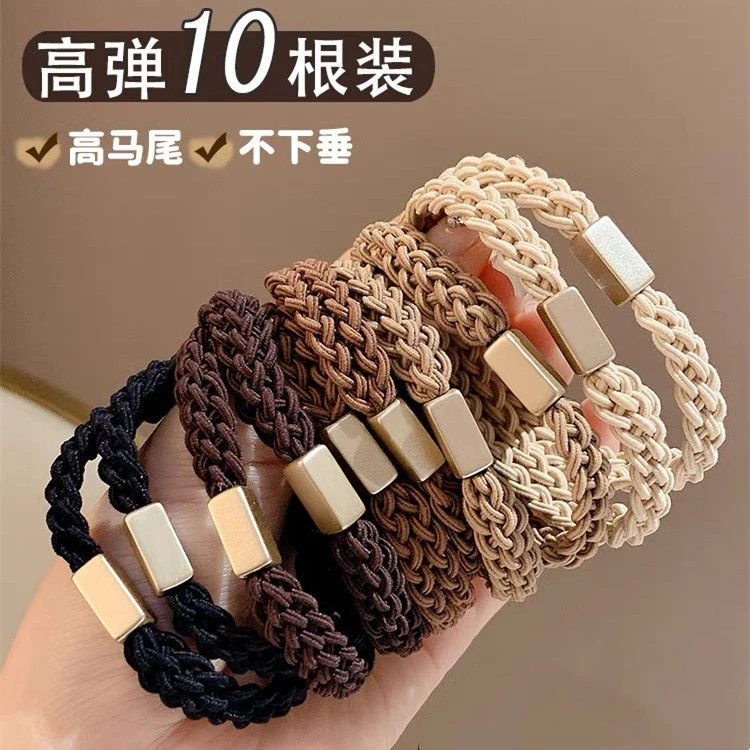 加粗编绳简约款百搭发绳高弹力扎头发皮筋皮套成人发圈头绳橡皮筋