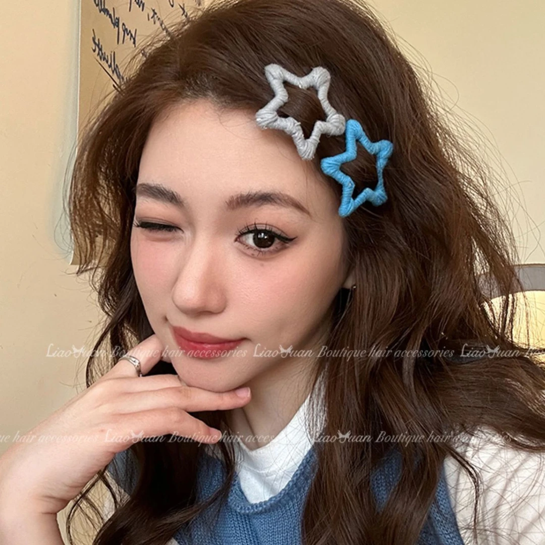 小可爱五角星星发夹头饰少女2023网红爆款边夹侧边刘海夹碎发卡子