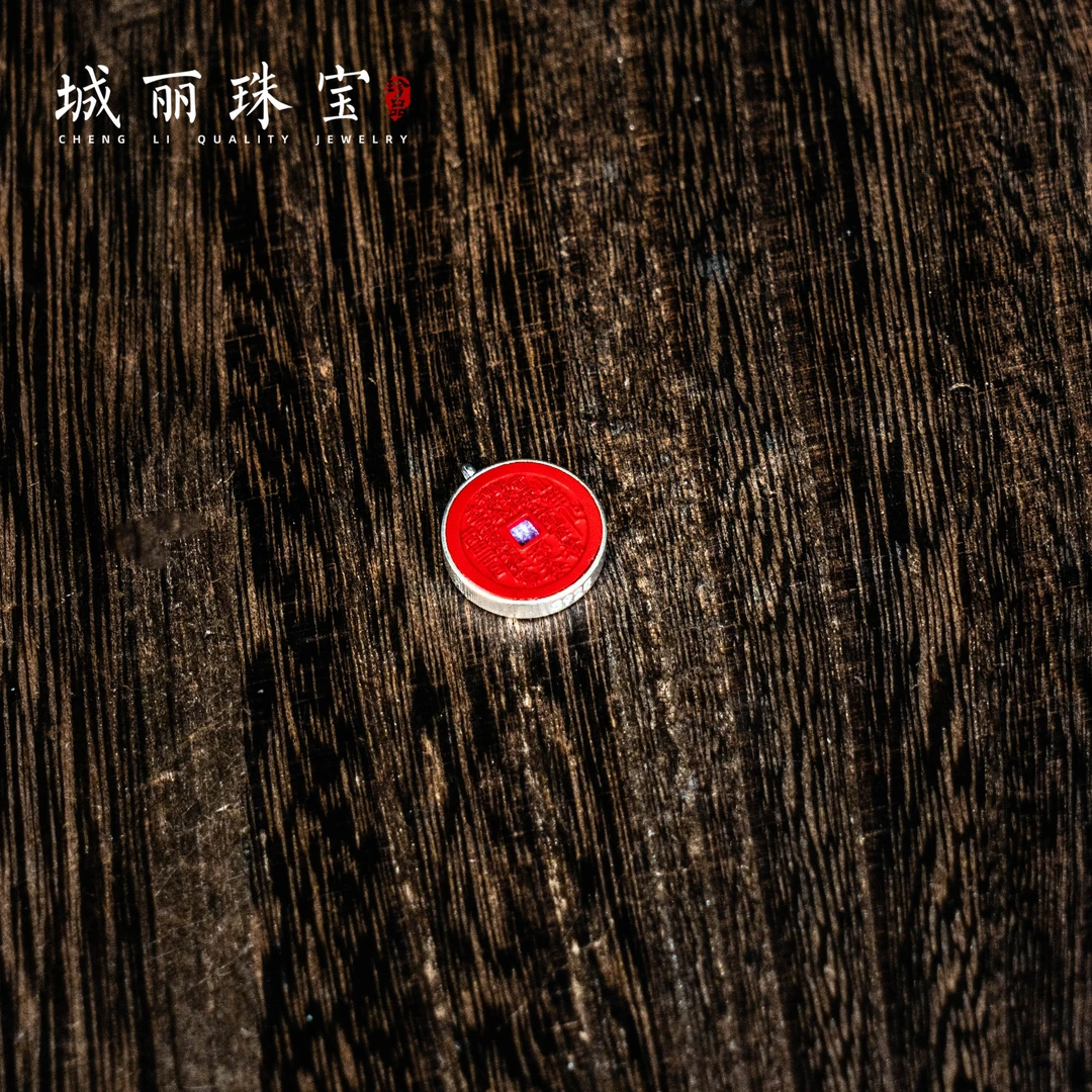 天然辰砂红【城丽】山鬼太太紫金福吊坠/个FL-3011