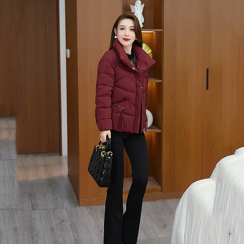 设计感短款立领棉服女冬季2025新款洋气加厚保暖时尚外套
