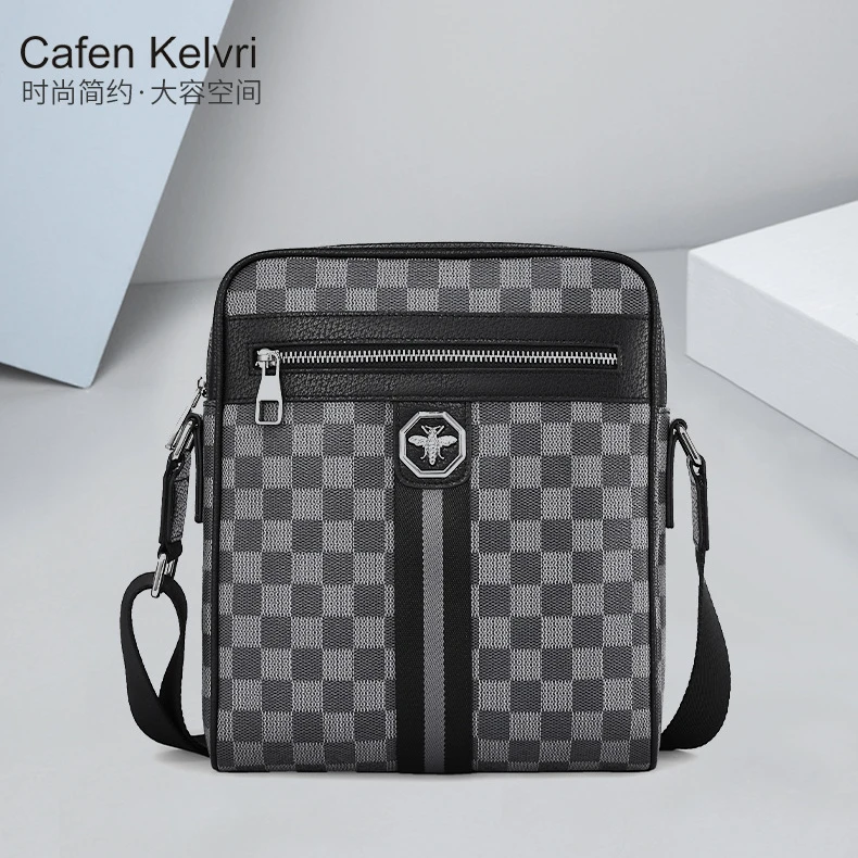 男士时尚高端小众休闲单肩包真皮牛皮潮流大容量大牌潮牌单肩斜跨