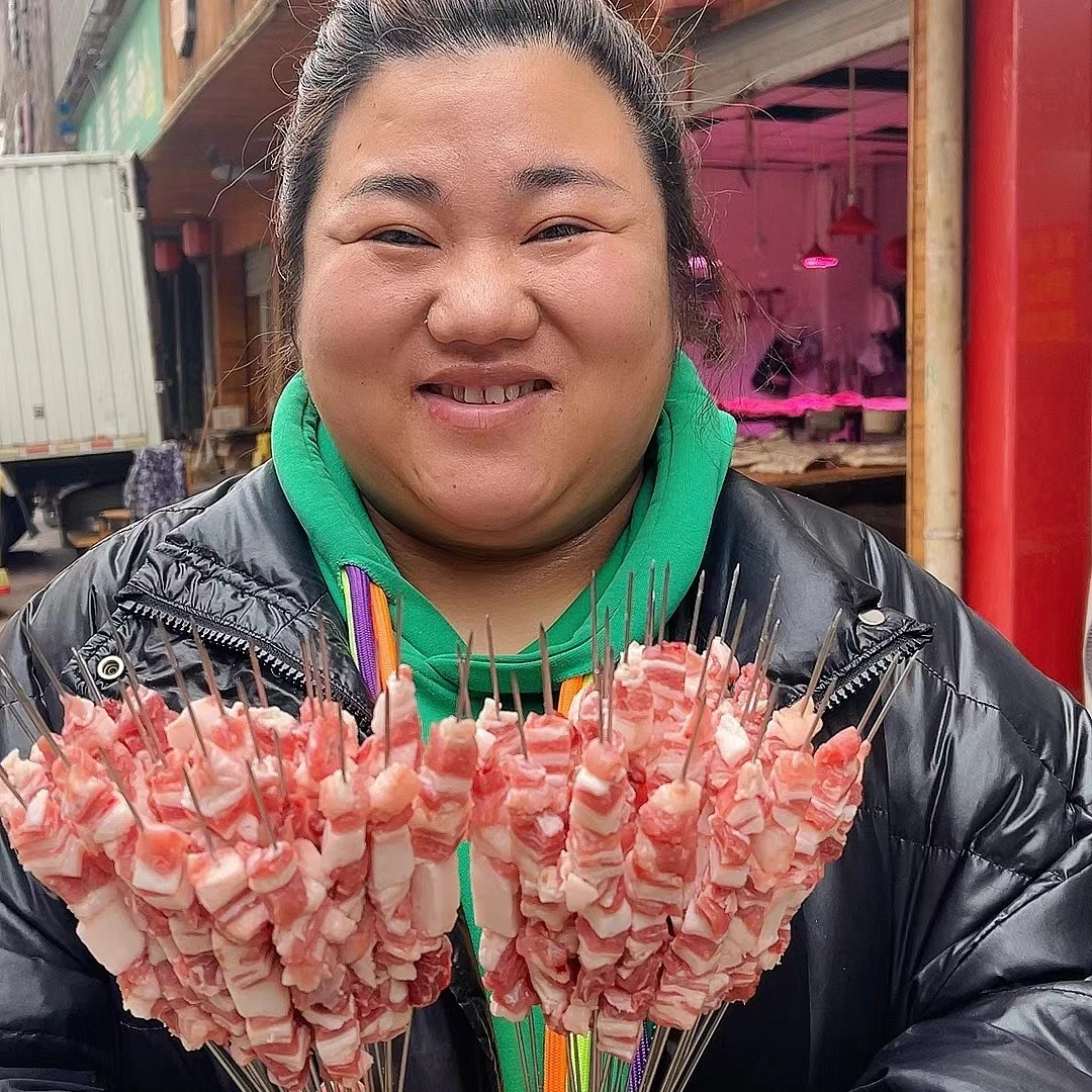 腰子姐（剔骨羊排肉）手工穿鲜肉羊肉串60串送烧烤料 新鲜精选秘制