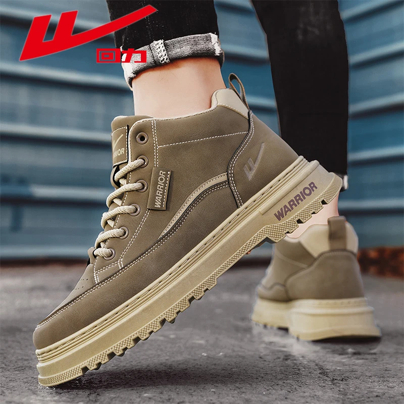 回力男鞋秋季新款百搭工装鞋厚底防滑耐磨高帮运动鞋子雅丹风潮鞋