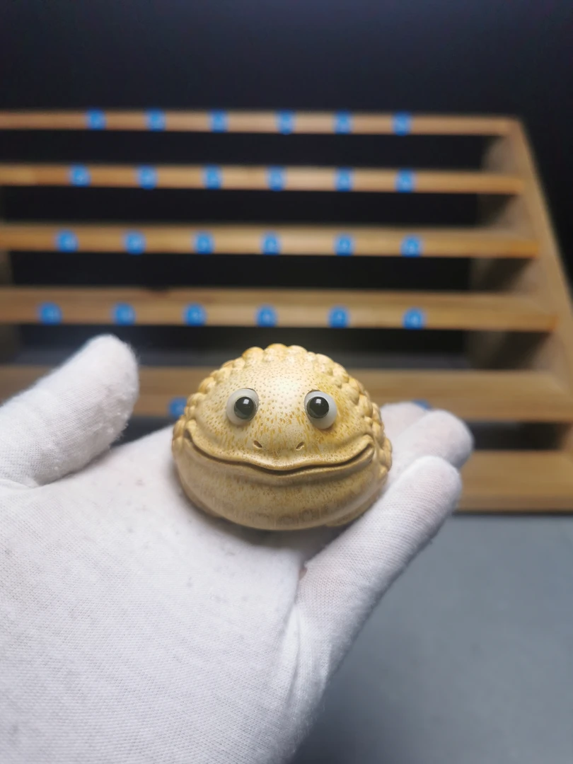 竹根雕 金蟾 小可爱 一把抓