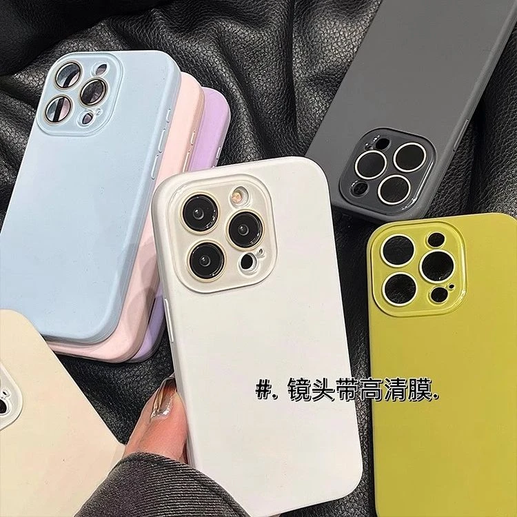 纯色液态硅胶手机壳苹果15promax简约百搭iPhone14/13/12肤感软壳