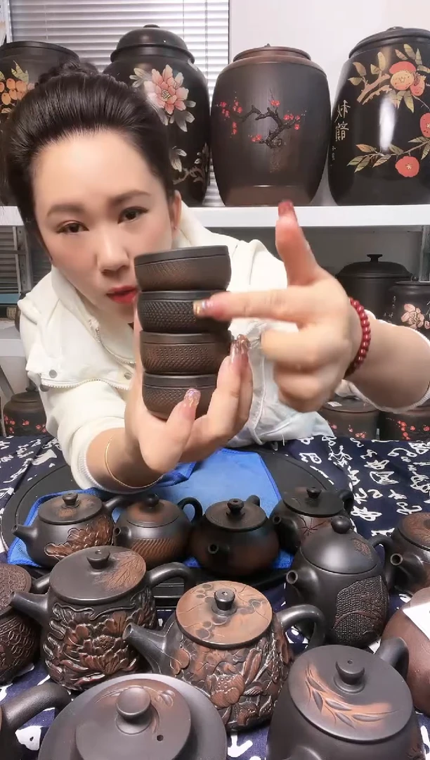 【闪购商品】陶瓷壶跳叨 品茗杯拍1发4