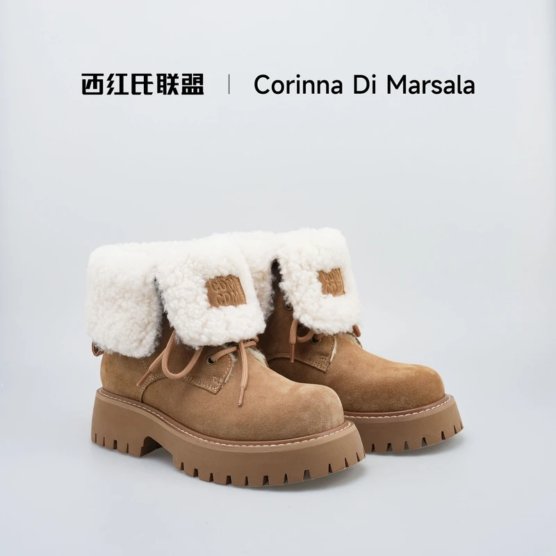 【西红氏联盟】冬季百搭加厚保暖时尚雪地靴跟高4cm半码拍大