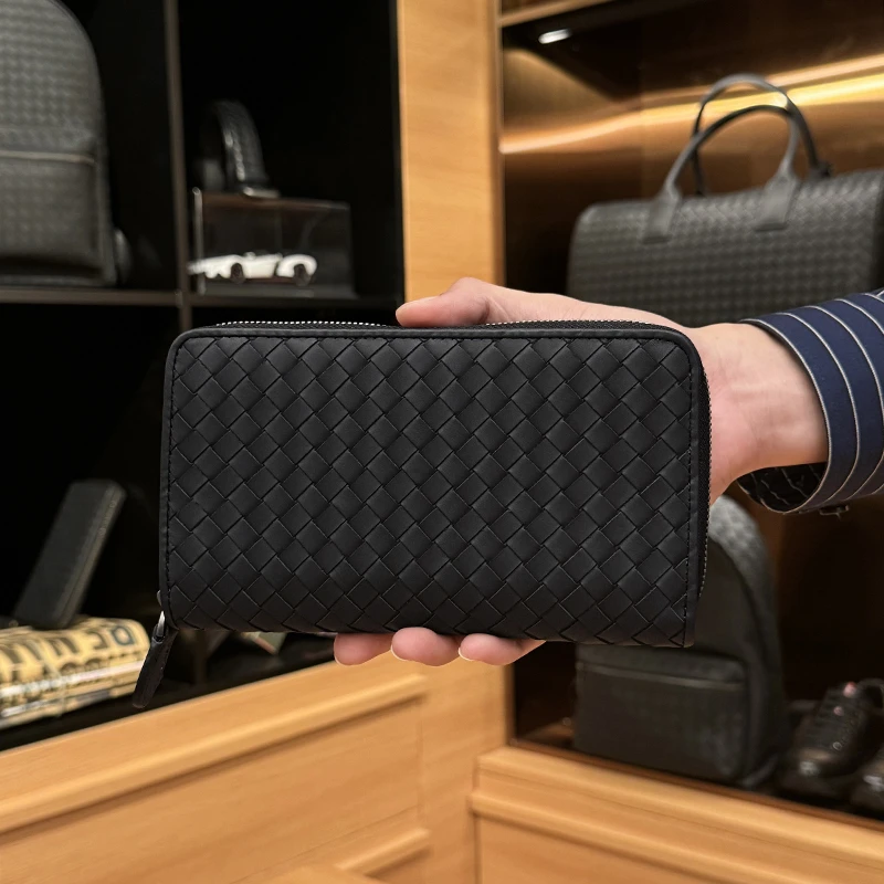 BOSOM VARVLEBV【胎牛皮】新款纯手工编织钱包头层牛皮潮流手拿包