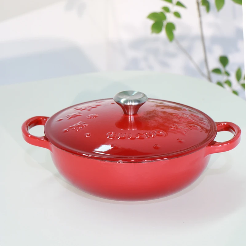 QULENO千乐欧星星锅22cm珐琅铸铁锅珐琅锅浅炖锅