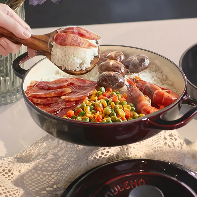 公爵26cm海鲜锅大平底珐琅锅铸铁锅焖炖锅