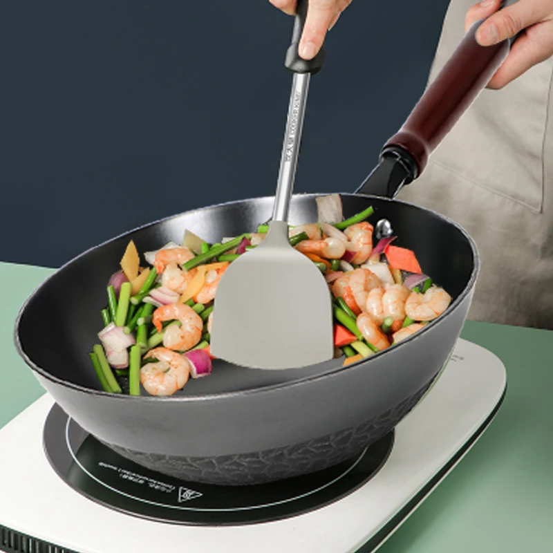 （经典小珐琅专属）雕花炒锅32cm铸铁锅大口径翻炒锅无涂层炒菜锅