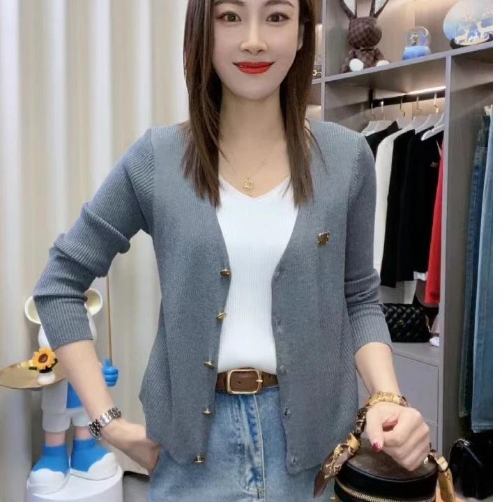 【杨杨服饰】假两件洋气针织开衫女显瘦百搭长袖针织衫303上衣秋季