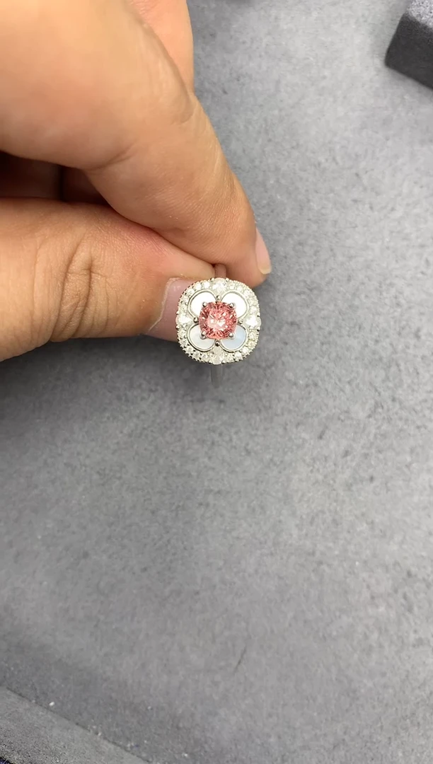 【闪购商品】尖晶石戒指银S925镶嵌0.9克拉尖晶石