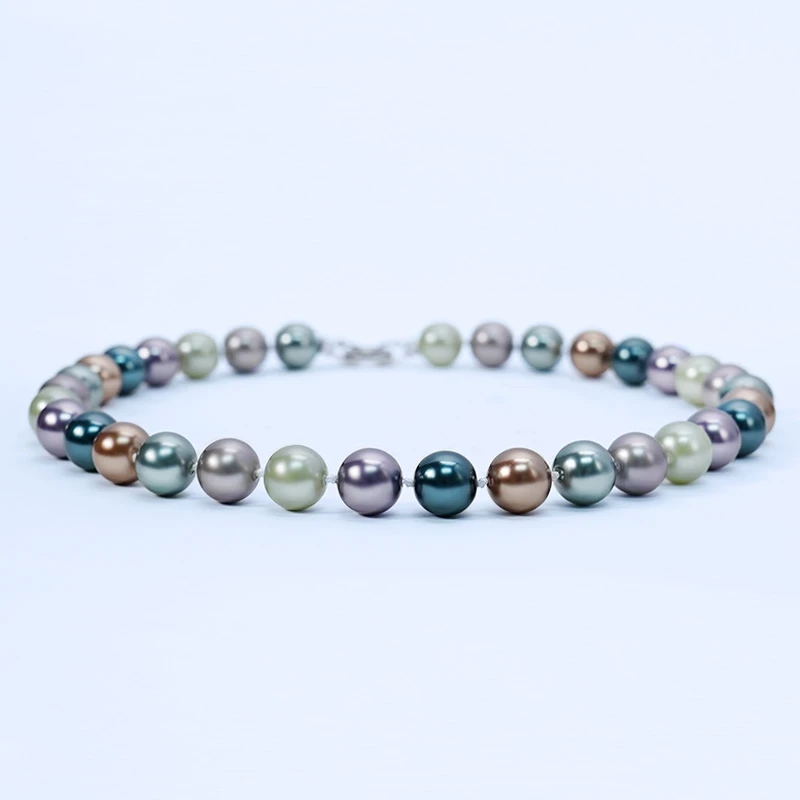 链子925银仿珍珠 【长街烟火】项链12mm美拉德深色高级法式项链47cm