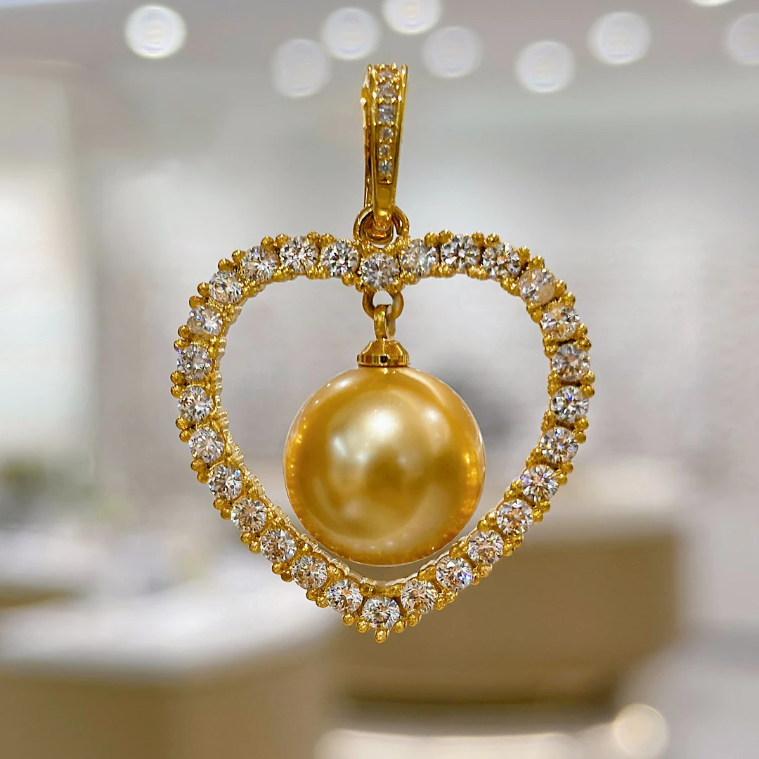 铜合金合成锆石吊坠 【心动】14mm爱心高级感吊坠（不含链）G1-117