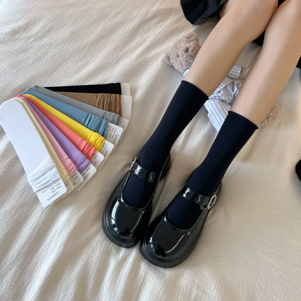 【港维斯】ins春夏季透气袜子轻薄冰冰袜夏天堆堆袜jk中筒袜