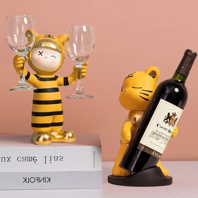 【YY】创意红酒杯架酒柜装饰品客厅吧台餐边柜摆件卡通