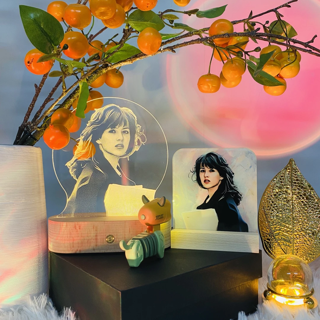 【三色触控款】手绘私人定制灯雕画生日节日纪念日送情侣朋友家人礼