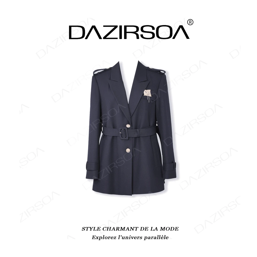 24A/W//  “自在风格” 时尚高级感拼接扇形后背西装风衣外套 T736