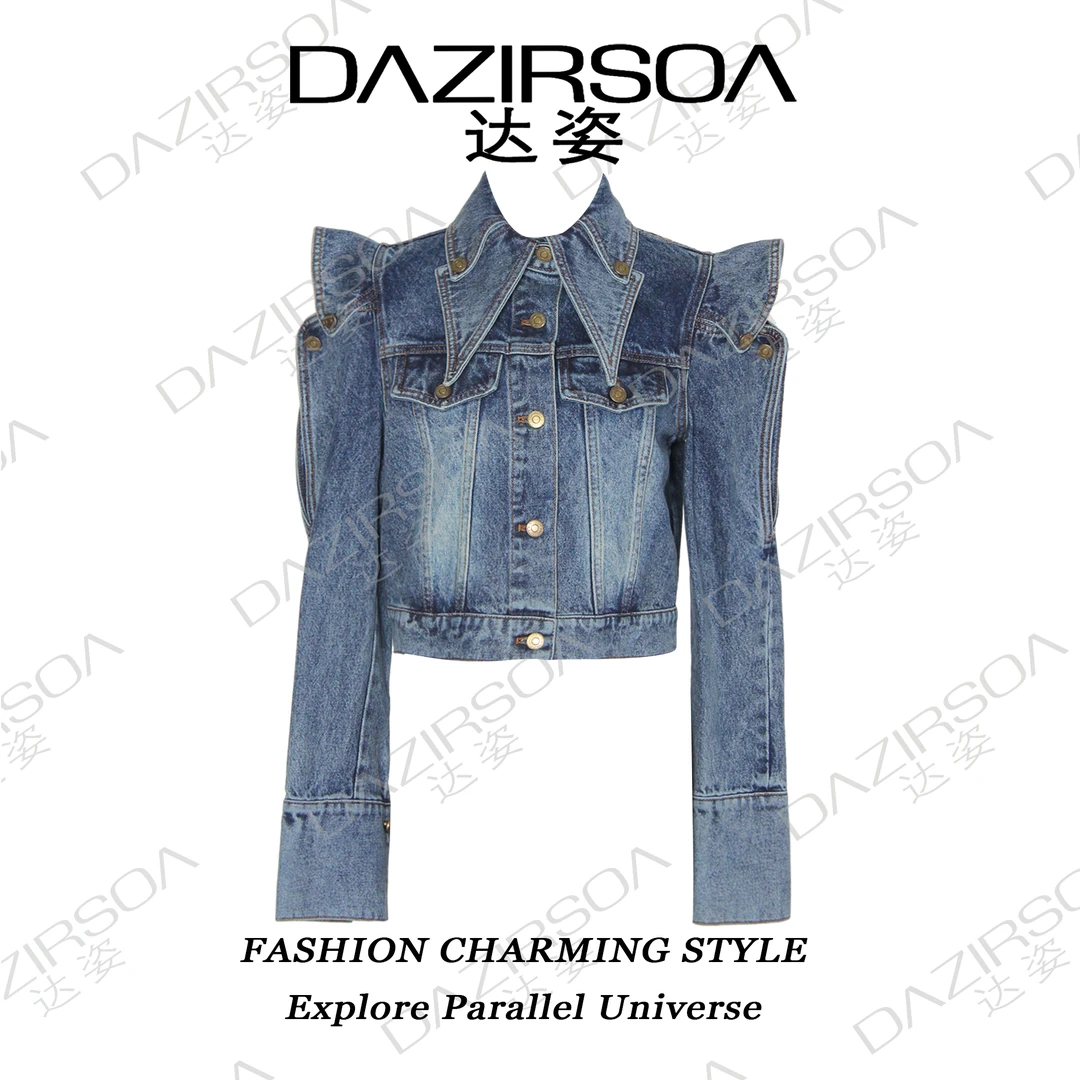 "曲线回廊"立体袖牛仔外套 R051