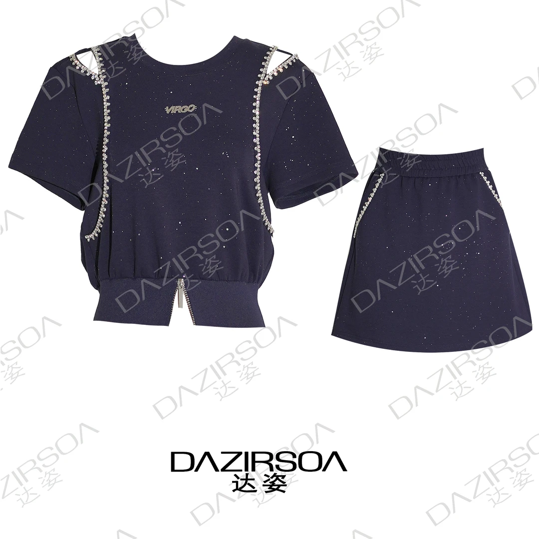 DAZIRSOA/达姿24S/S /夏日俱乐部/ 满天星短袖短裤裙套装 S703