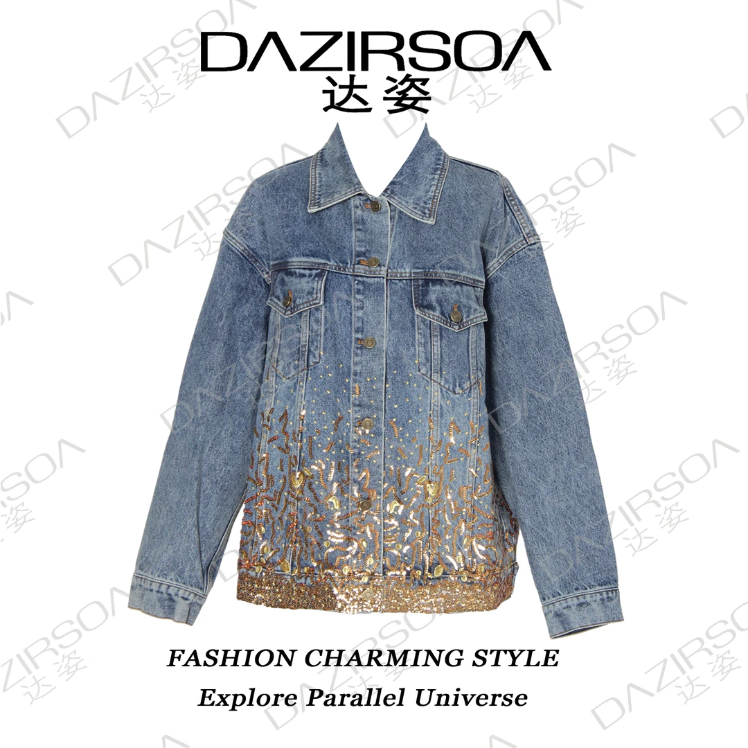 DAZIRSOA/达姿24A/W“浮华摩登” 高端重工牛仔衬衫外套 P375