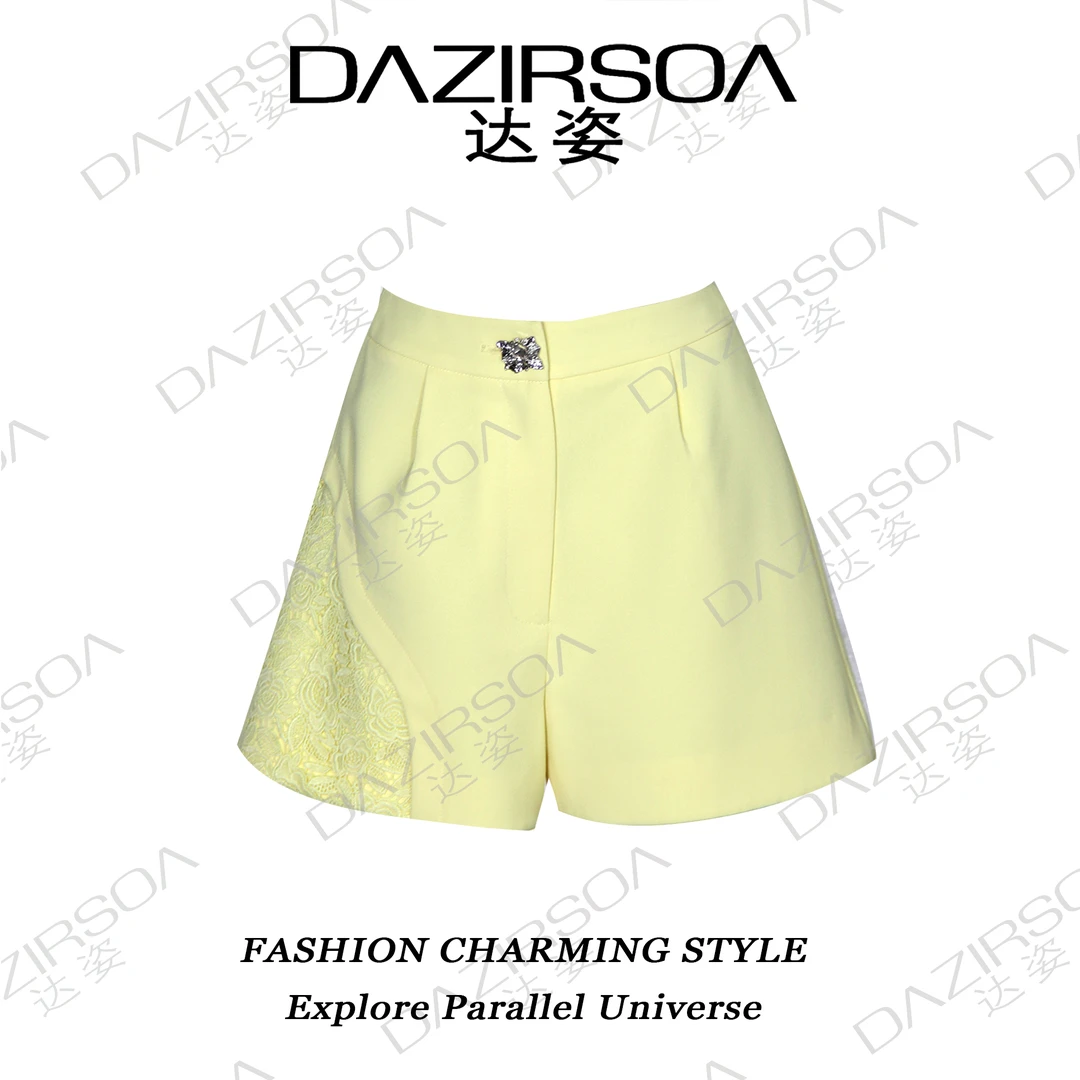 NEW ARRIVAL |"萤火之光"拼接蕾丝显腿长短裤 R229