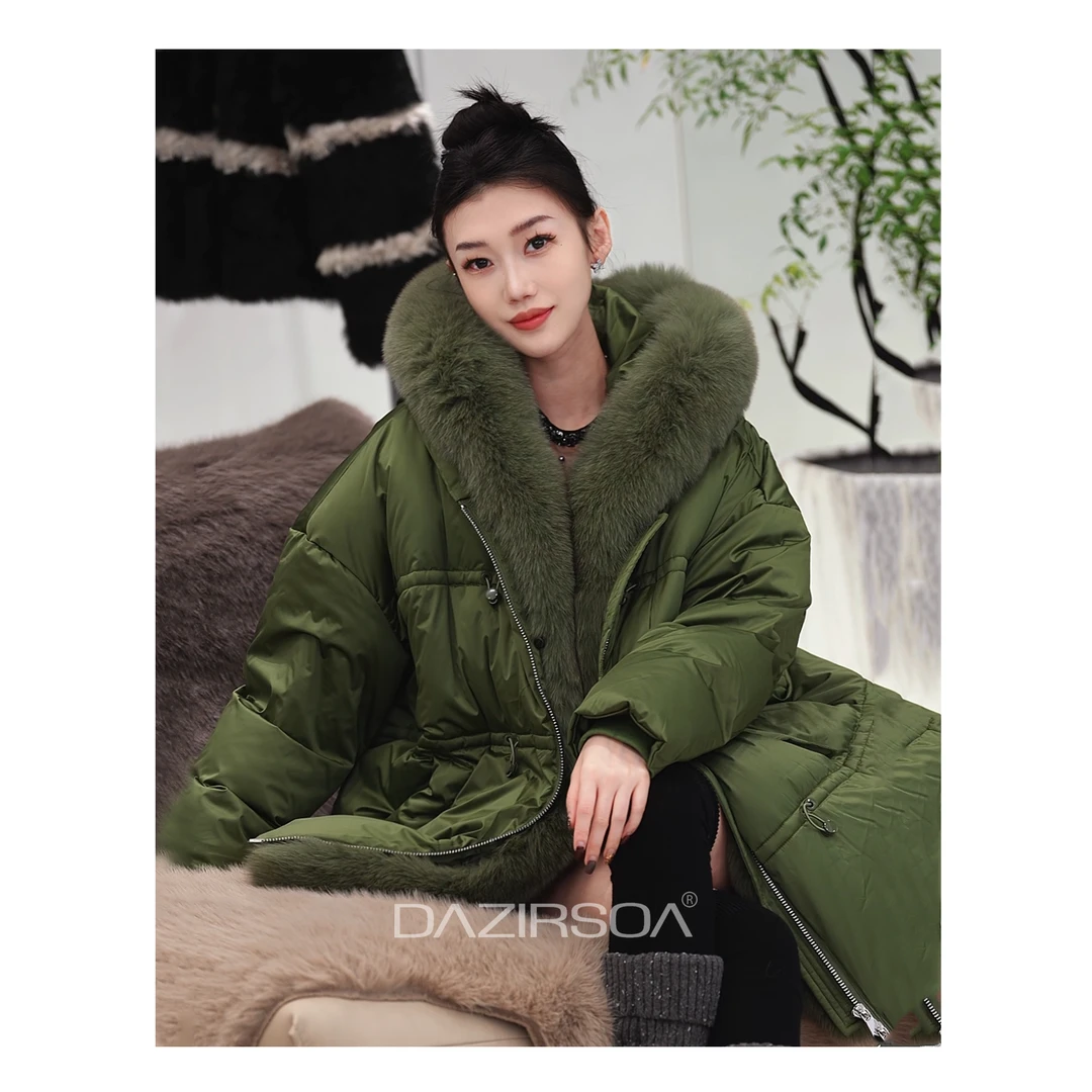 DAZIRSOA/达姿“松弛续写”贵气大牌风拼接毛毛洋气羽绒服外套 W317