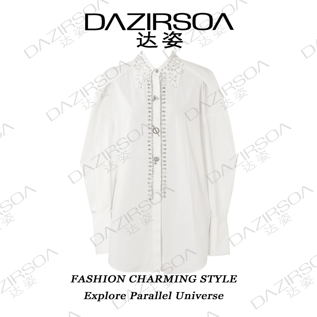 24A/W "巴黎杂志社" 高级镶钻别致衬衫 S828