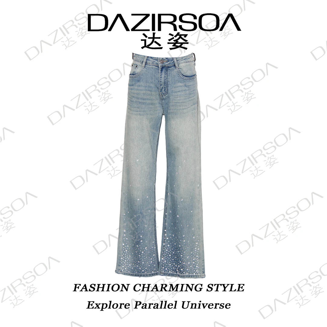 "马特拉牛" 弹力高腰显瘦镶钻牛仔裤 P626