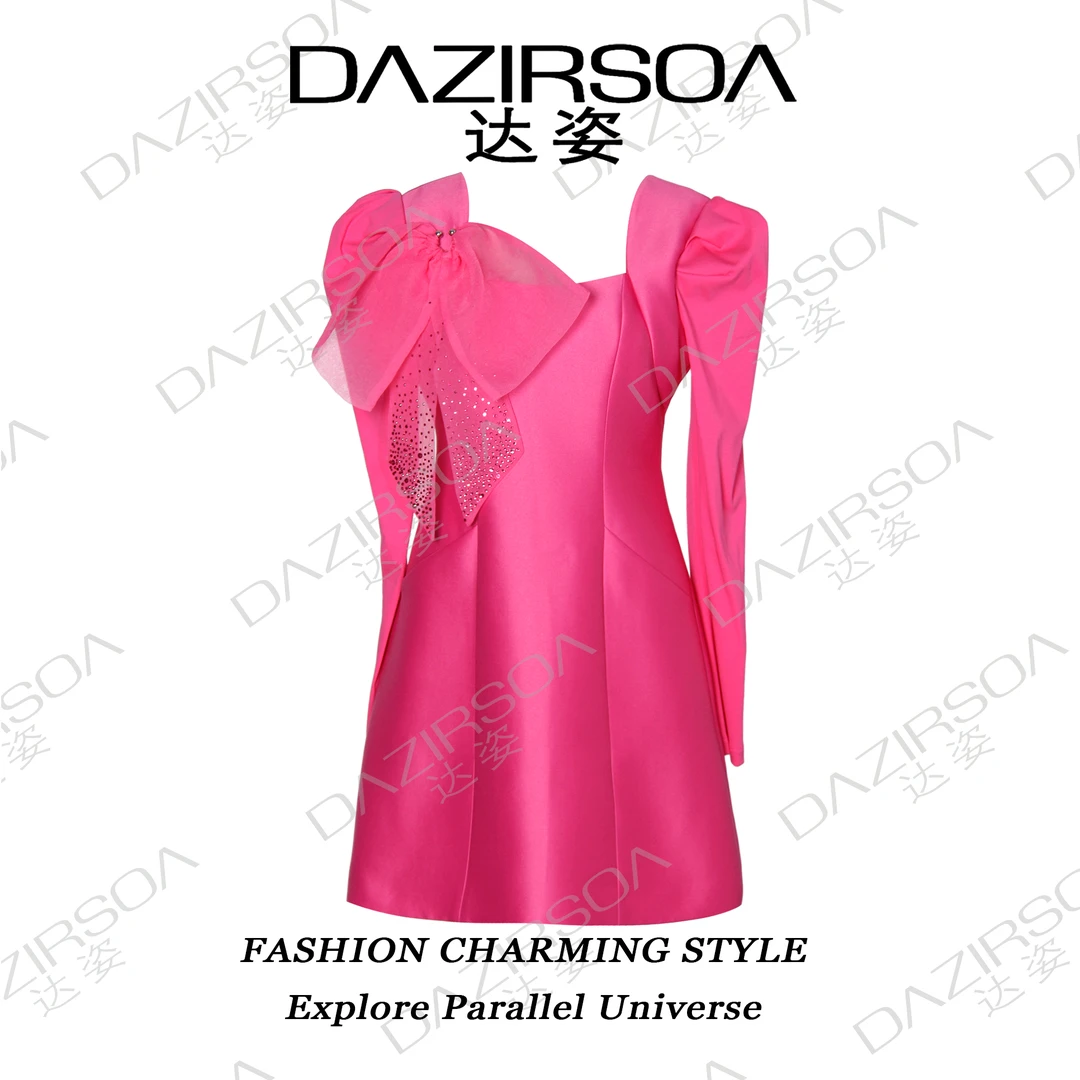 24SS【一见倾心】立体网纱蝴蝶结连衣裙 P215