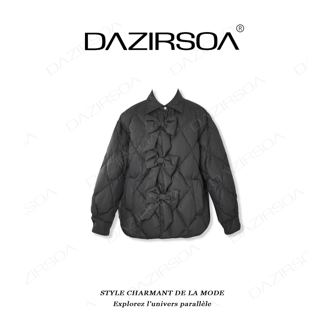 DAZIRSOA/达姿24AW/“柏林花事”小众设计蝴蝶结羽绒服外套 U993