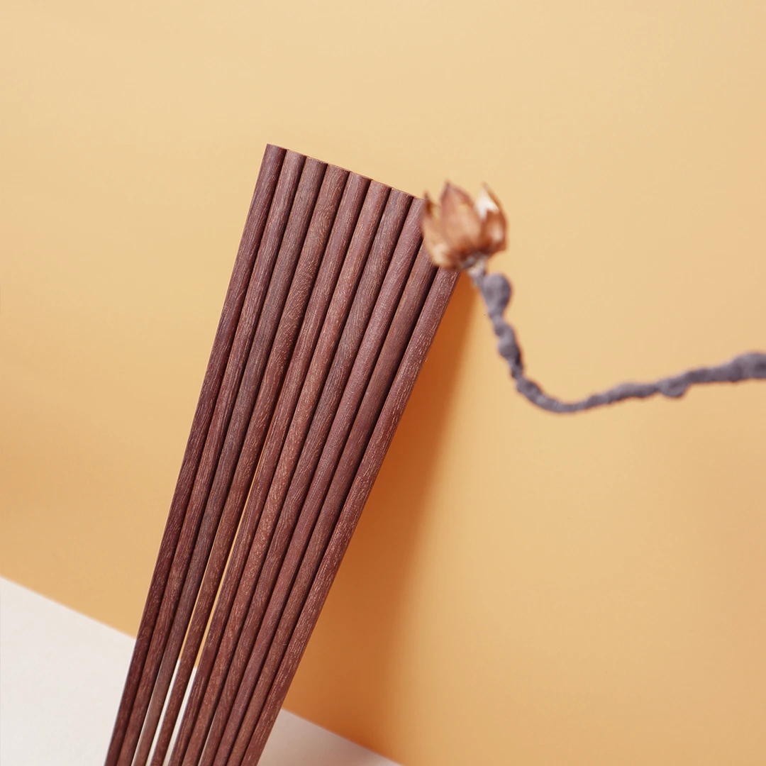 精品实木筷子家用红檀木筷子高档家用筷无漆无蜡中式木筷子防霉