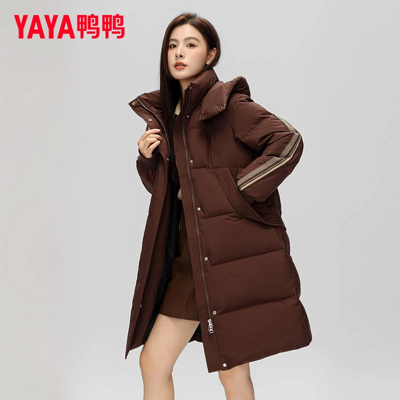 YAYA/鸭鸭中长款羽绒服女冬季新款爆款韩版时尚显瘦加厚外套女款