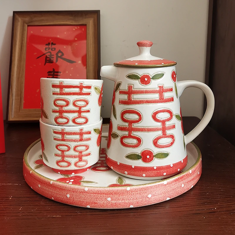 定制喜字结婚礼物送新人姐妹伴手礼茶具闺蜜送新娘新婚夫妇实用礼