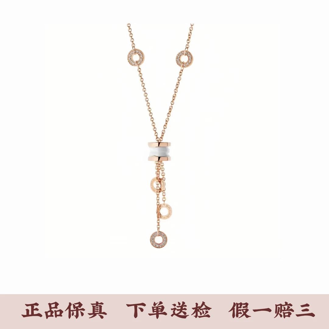 99新  宝格丽气质白陶瓷流苏项链，公价59800，S5879