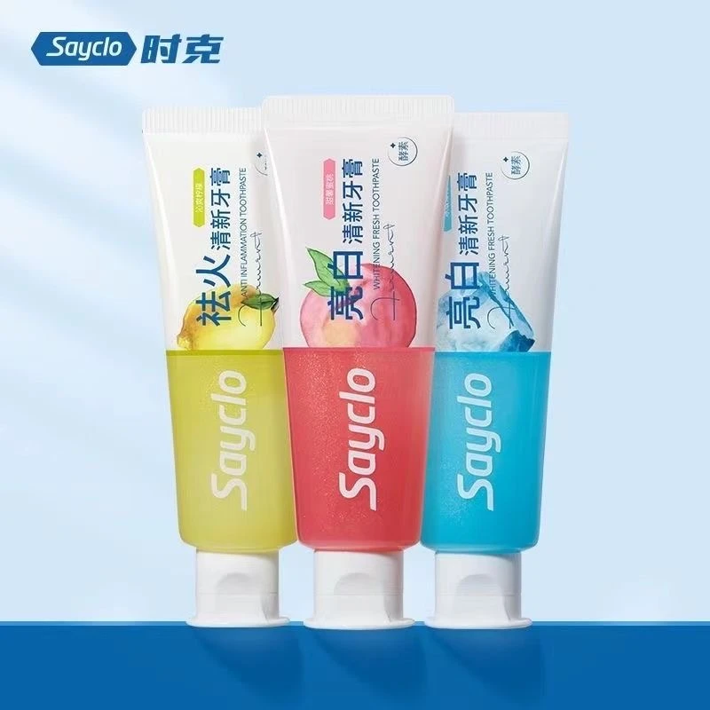 Sayclo/时克酵素持久清新牙膏薄荷柠檬蜜桃茉莉味清新口气牙膏