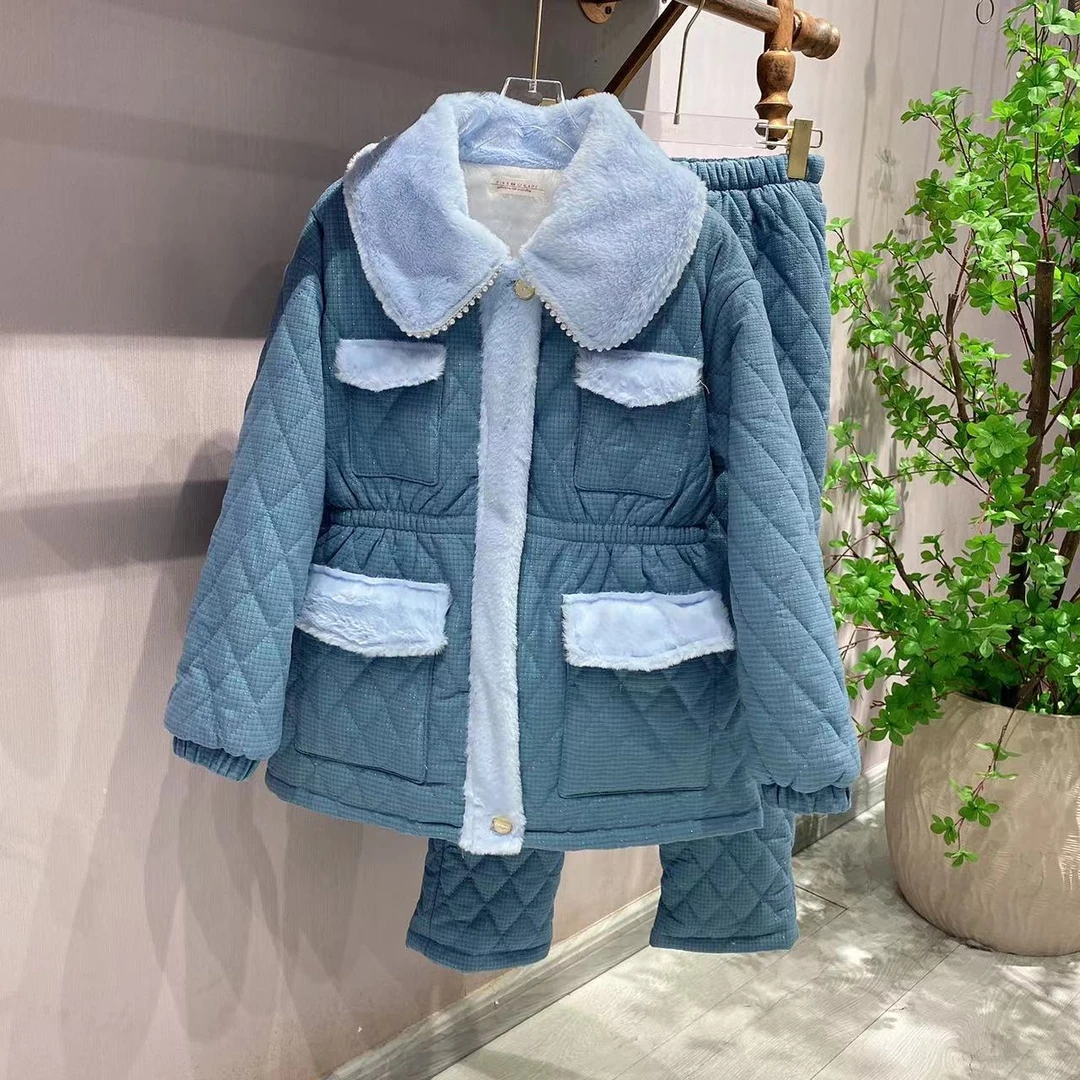 pinkgrape【月云无兮】睡衣女士新款冬季三层夹棉加厚家居服2378934