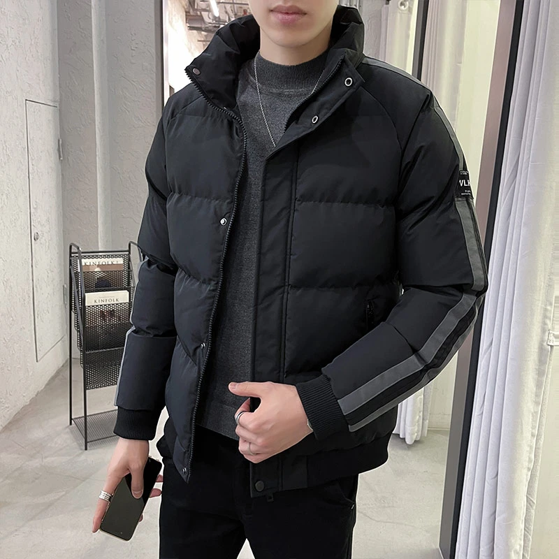 戴子龙男士新款秋冬宽松棉袄纯色冬棉衣保暖立领棉服外套加厚