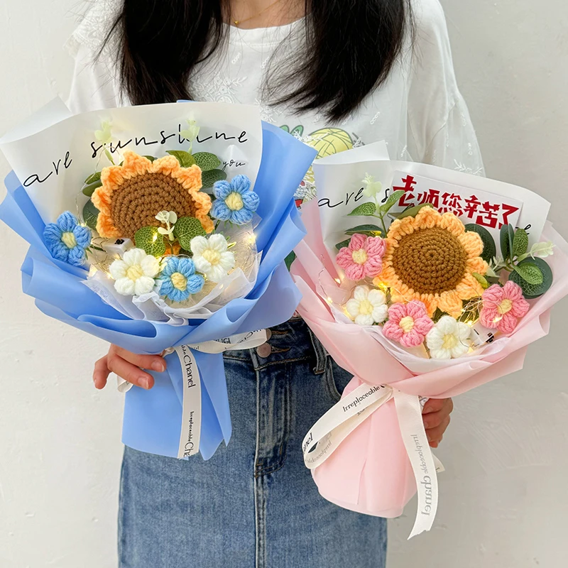 教师节小花束幼儿园小学礼物向日葵编织小礼物教送男女老师礼物