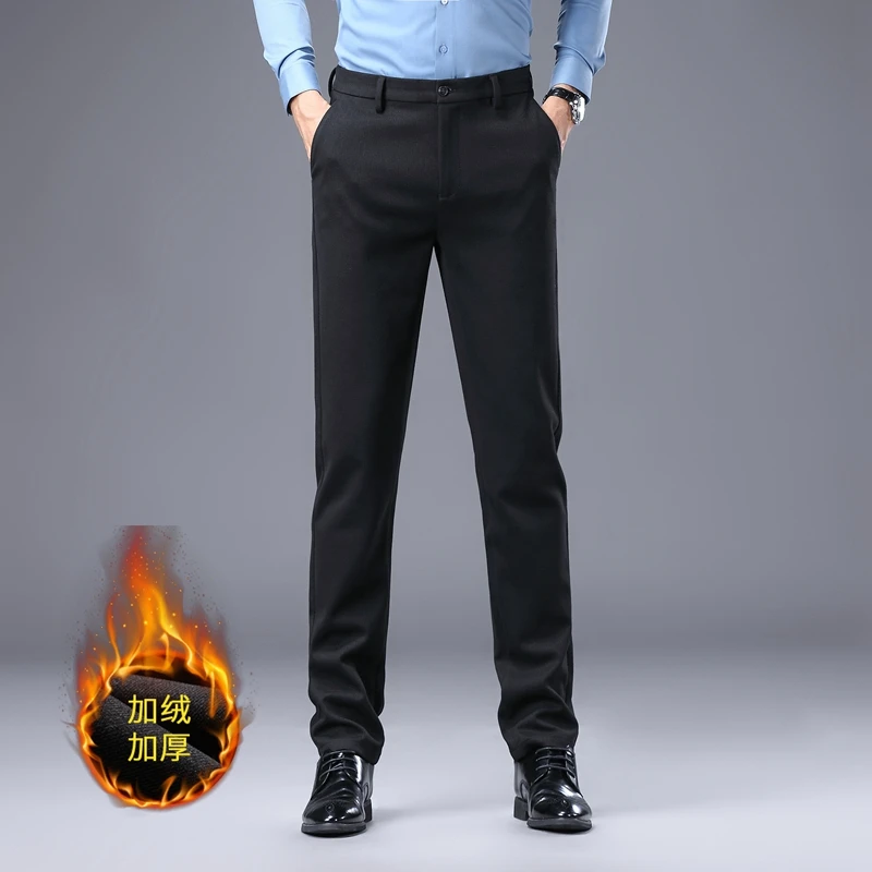 CKOUEE春季轻奢高档高定时尚百搭修身男士商务休闲裤显瘦加厚长裤