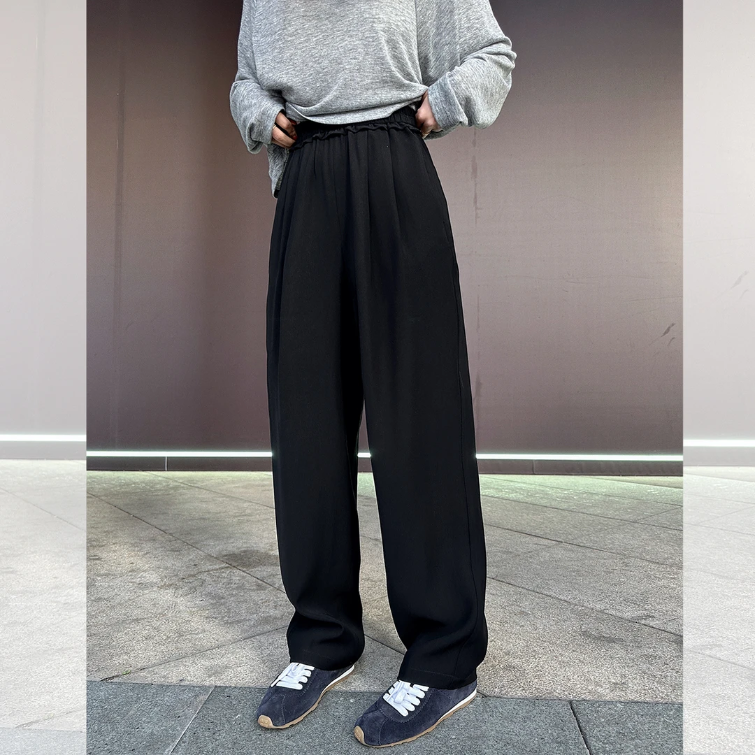 莉贝琳sisy垂感顺丝滑长裤显瘦显高仿醋酸休闲裤春夏新款女189330