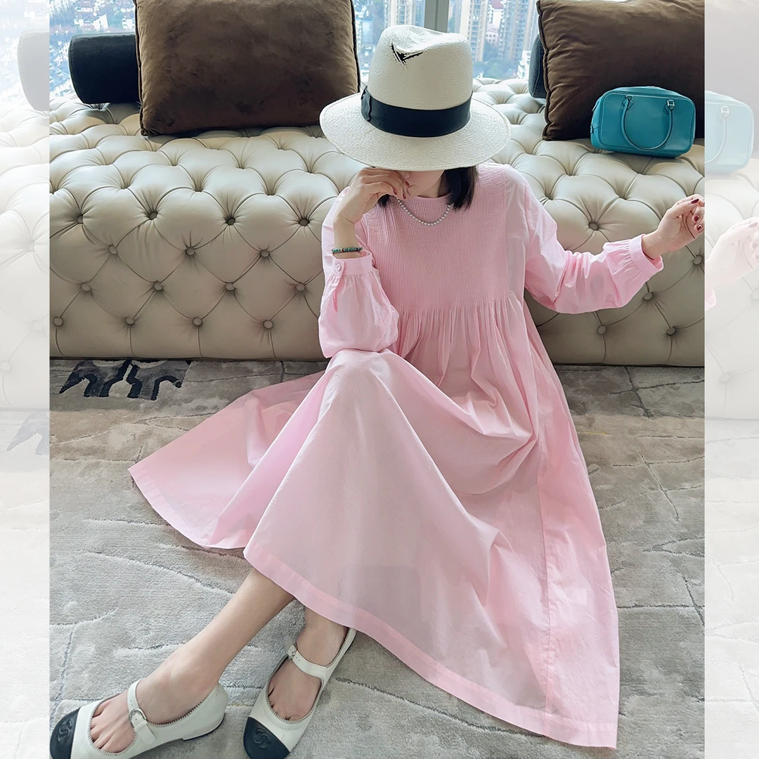 莉贝琳sisy黑标气质设计长款裙重工打条连衣裙2024早春新款187415