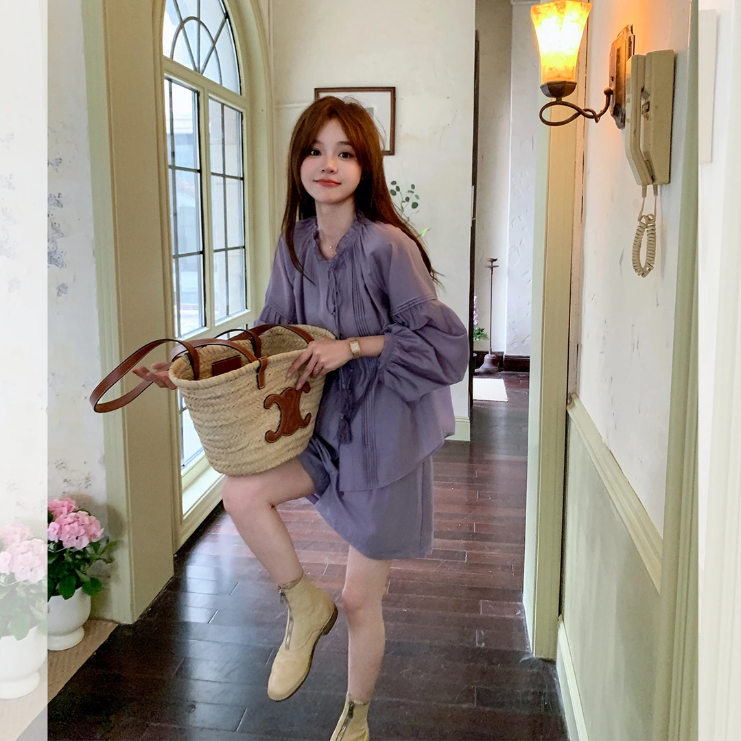 莉贝琳sisy【夏日情书】轻薄透气套装宽松清凉小衫短裤191103