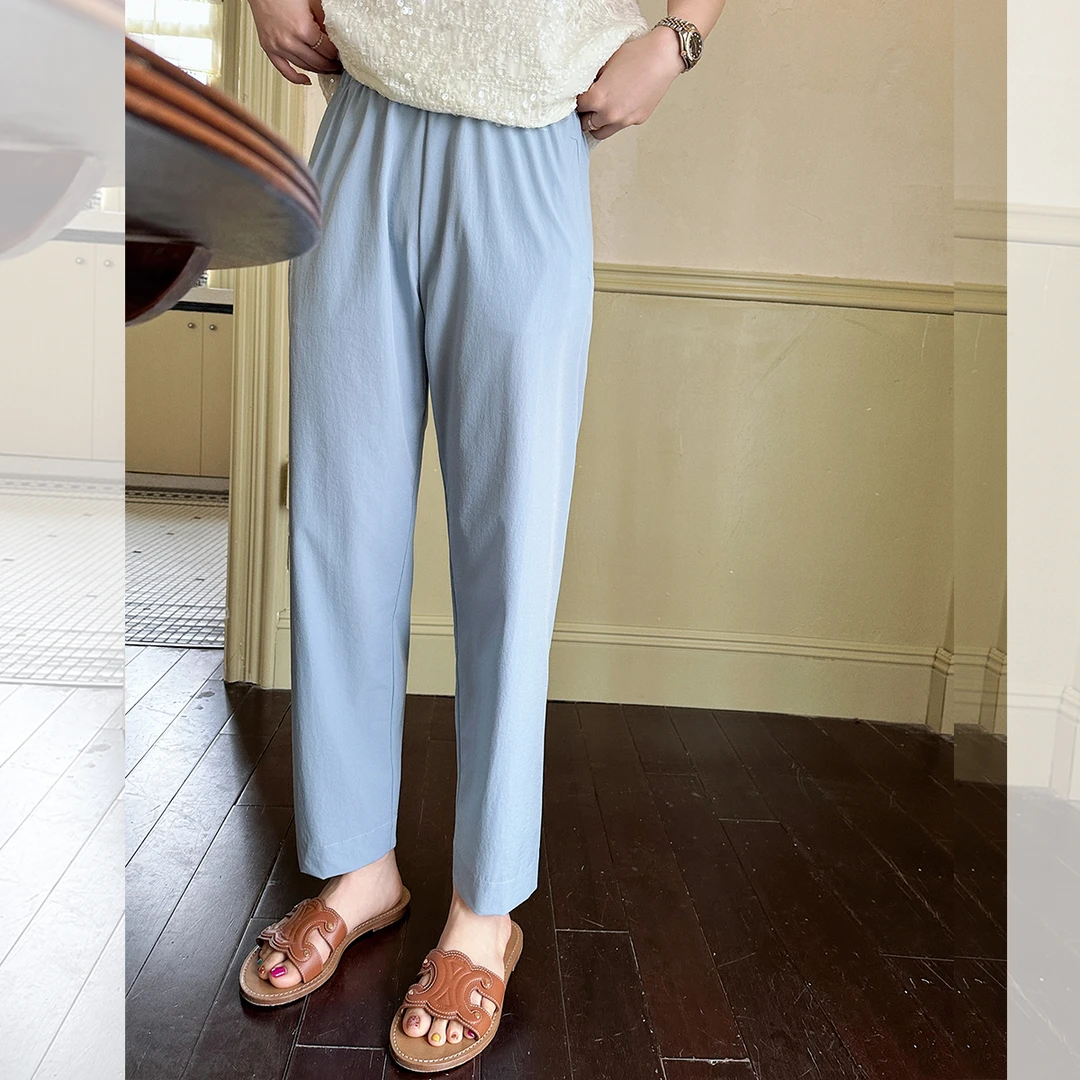 莉贝琳sisy魔法通勤休闲裤女新款黑色显瘦百搭九分小锥裤190964