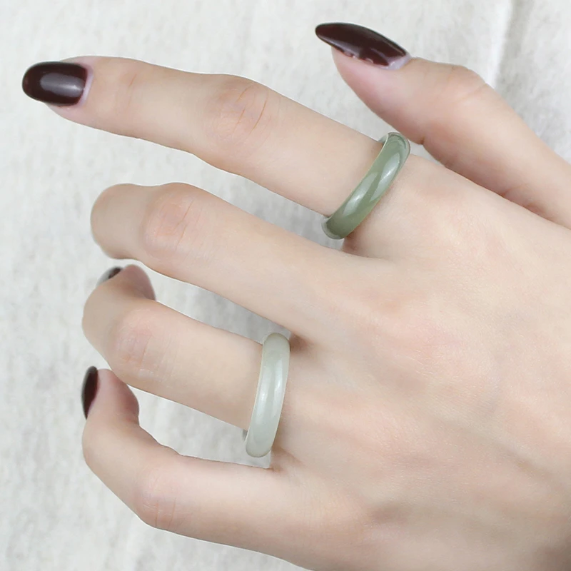 怀珠韫玉天然和田玉晴水戒指玉石指环高冰浅绿色拍一发一