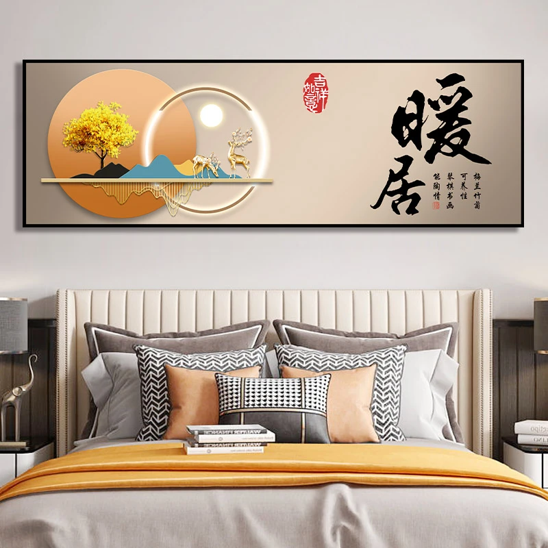 卧室床头装饰画自粘墙贴纸画酒店宾馆客厅房间沙发背景墙壁纸贴画