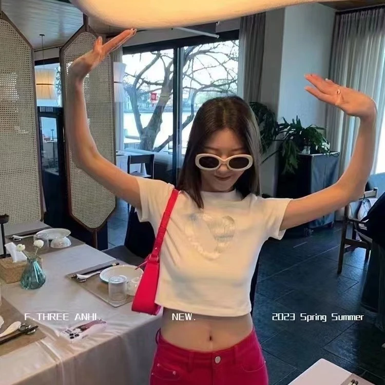 出游情侣短袖热恋情侣装微胖mm显瘦夏装套装运动高腰短款时尚